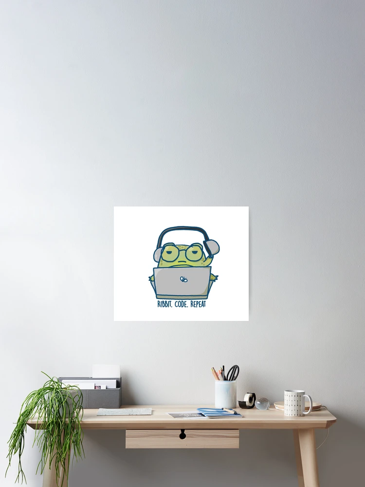 Thumbnail 2 of 3, Poster, Frogrammer – Ribbit. Code. Repeat. designed and sold by PeanutCandy.