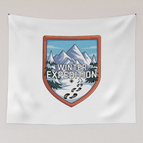 Item preview, Winter Expedition Mountain Adventure Badge designed and sold by MonkiFlipp.