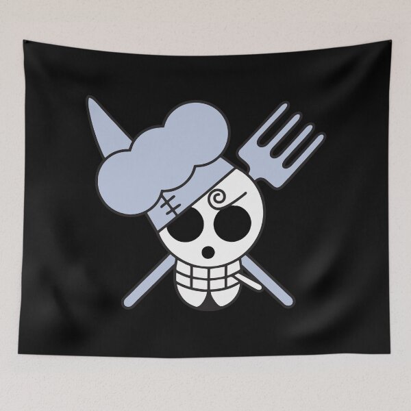 Item preview, black leg vinsmoke sanji pirates jolly roger flag designed and sold by jeriney.