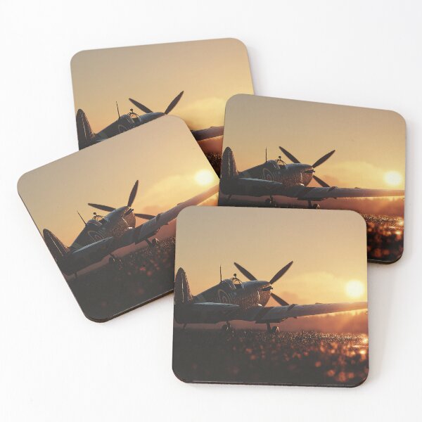 Item preview, RAF Fighter Station In Sunrise Calm with Aircraft Silhouetted designed and sold by Skyframe Aviation.