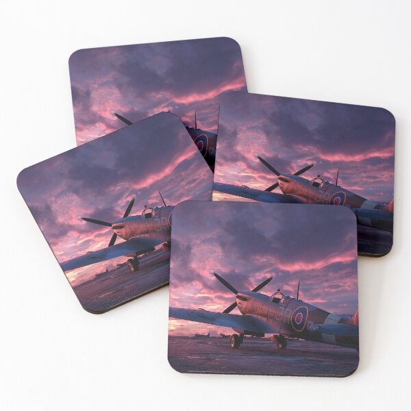 Item preview, Fighter Command Airbase Under Soft Sunrise with Hurricanes Parked designed and sold by Skyframe Aviation.