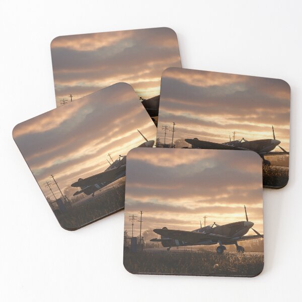 Item preview, Southern Counties Fighter Base At Dawn with Morning Mist Rising designed and sold by Skyframe Aviation.