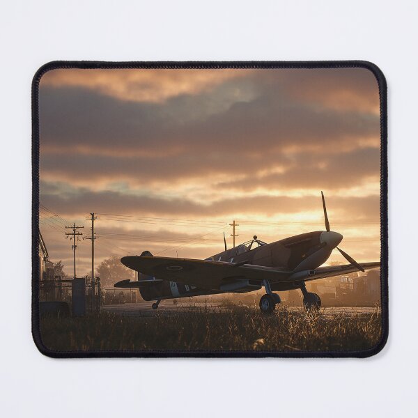 Item preview, Southern Counties Fighter Base At Dawn with Morning Mist Rising designed and sold by Skyframe Aviation.