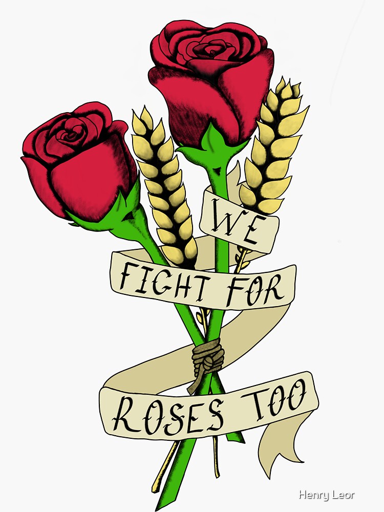 "Bread and Roses (color)" Sticker for Sale by Henry Leor Redbubble