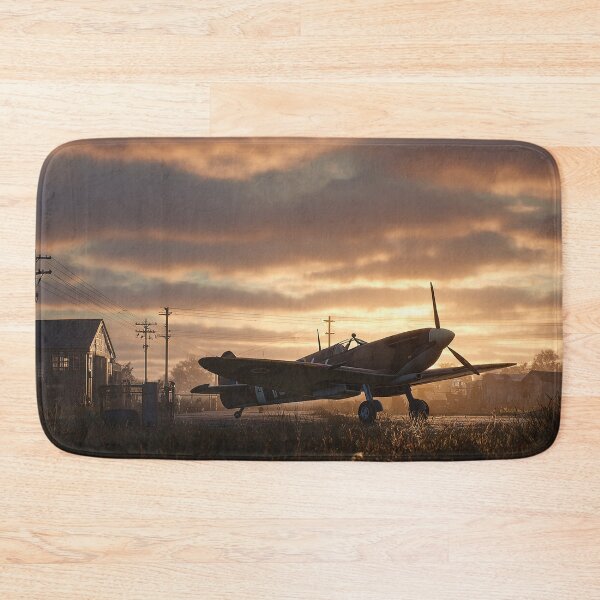 Item preview, Southern Counties Fighter Base At Dawn with Morning Mist Rising designed and sold by Skyframe Aviation.