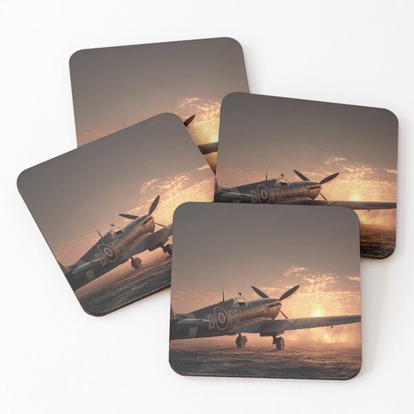 Item preview, RAF Fighter Station In Golden Dawn with Early Sunlight designed and sold by Skyframe Aviation.