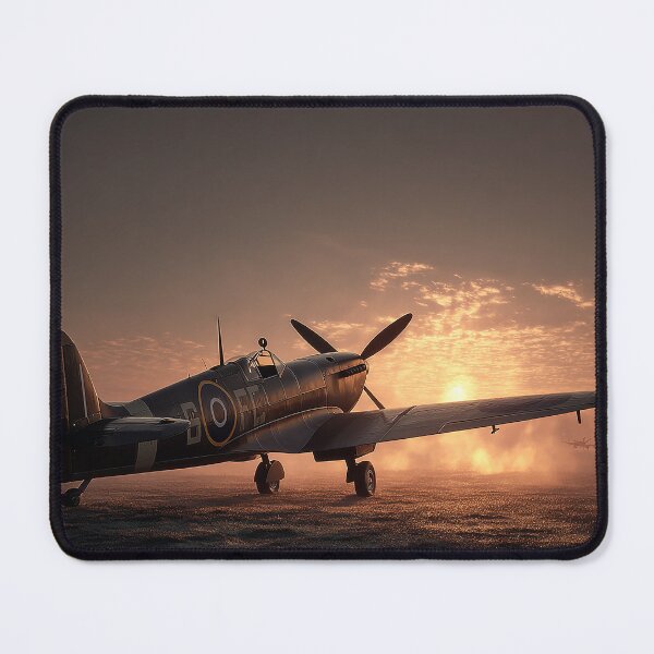 Item preview, RAF Fighter Station In Golden Dawn with Early Sunlight designed and sold by Skyframe Aviation.