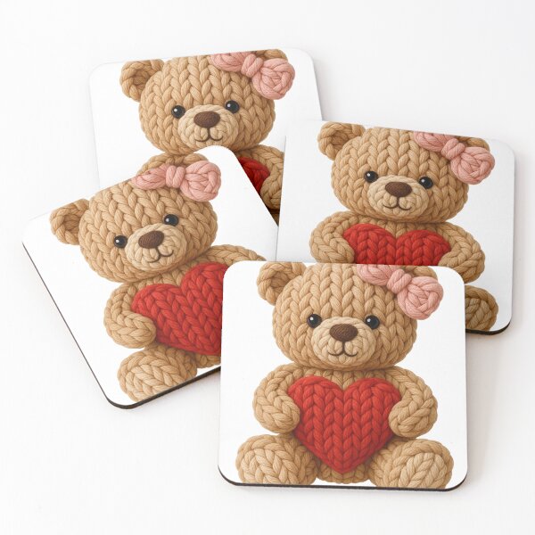 Item preview, Cute Coquette Faux Yarn Valentine Bear designed and sold by minlik.