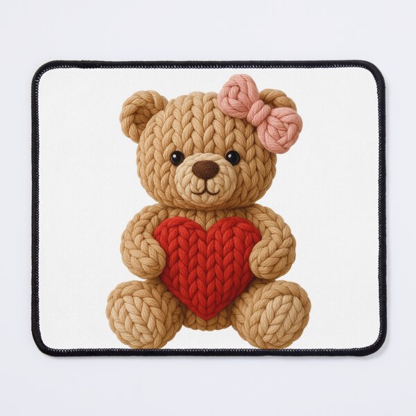 Item preview, Cute Coquette Faux Yarn Valentine Bear designed and sold by minlik.