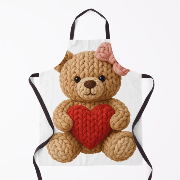 Item preview, Cute Coquette Faux Yarn Valentine Bear designed and sold by minlik.