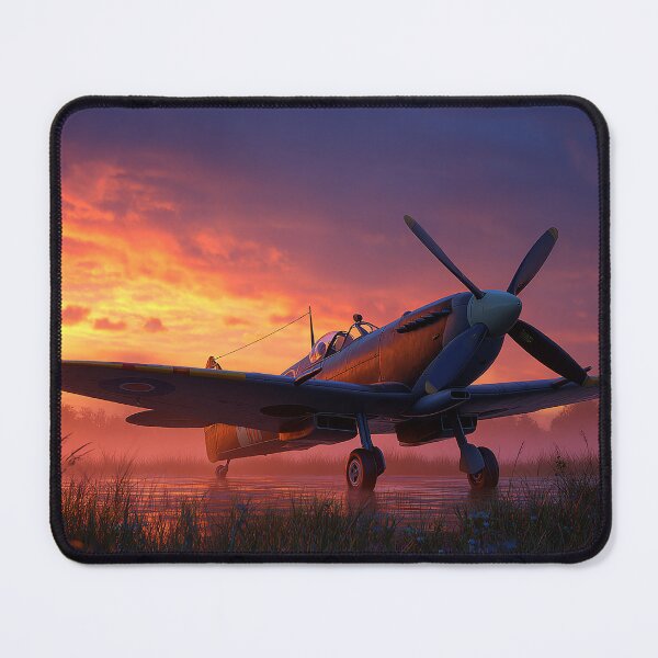 Item preview, RAF Dawn Airfield In Golden Dawn with Hurricanes Parked designed and sold by Skyframe Aviation.