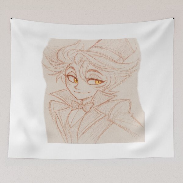 Item preview, Gentle Smile Lucifer – Cute Pencil Sketch Demon Art Sticker designed and sold by Gurjeetpixelart.