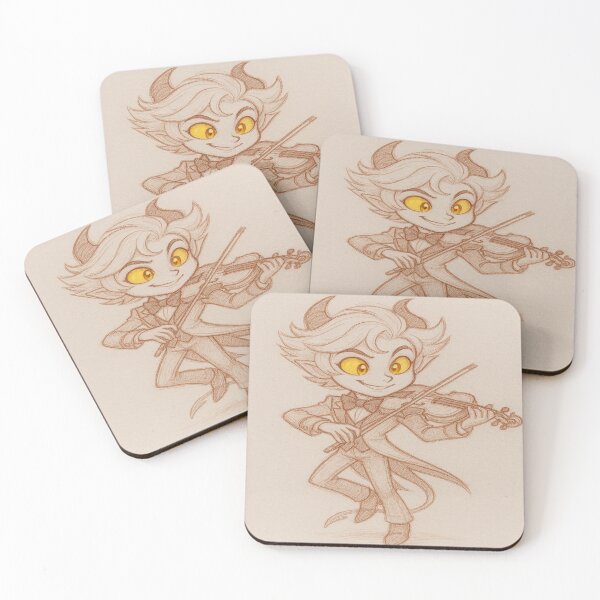 Item preview, Playful Musician Lucifer – Cute Violin Demon Pencil Art designed and sold by Gurjeetpixelart.