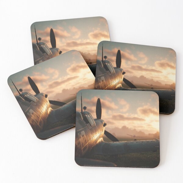 Item preview, British Fighter Command Base In Quiet Morning Air with Morning Mist Rising designed and sold by Skyframe Aviation.