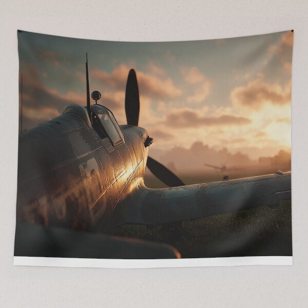 Item preview, British Fighter Command Base In Quiet Morning Air with Morning Mist Rising designed and sold by Skyframe Aviation.