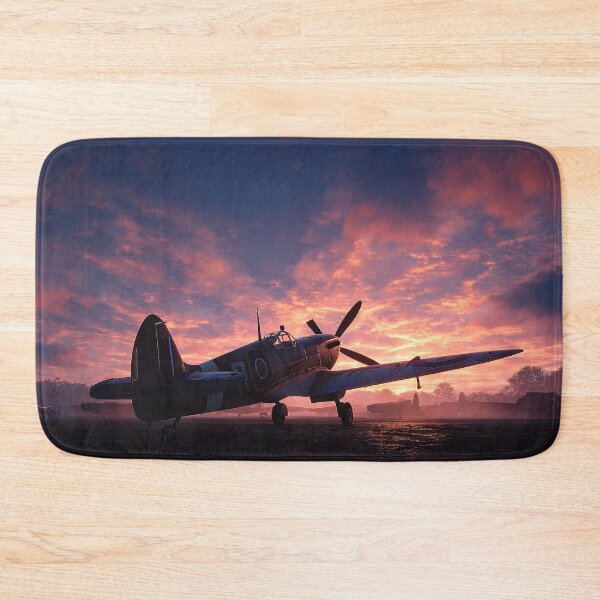 Item preview, Historic Fighter Base In Early Glow with Long Shadows designed and sold by Skyframe Aviation.