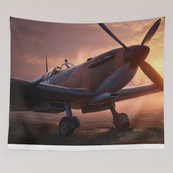 Item preview, Southern Counties Fighter Base In Quiet Morning Air with Morning Mist Rising designed and sold by Skyframe Aviation.