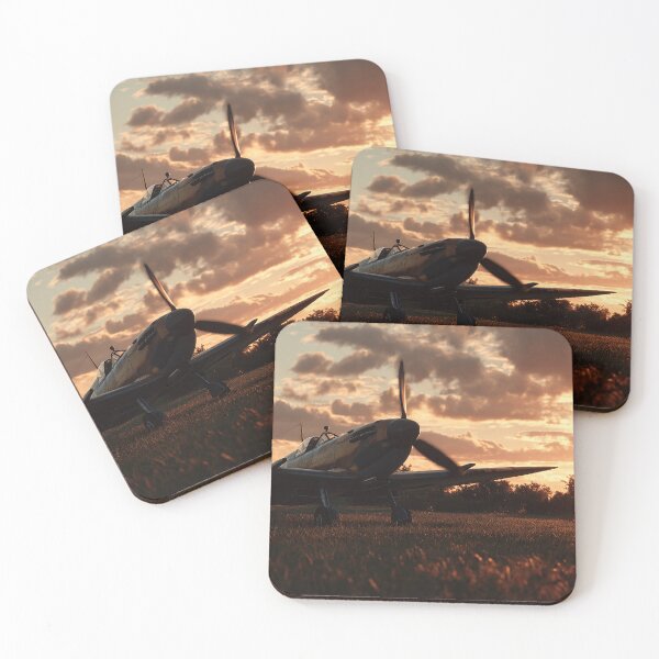 Item preview, British Fighter Command Base Under Soft Sunrise Over the Airfield designed and sold by Skyframe Aviation.