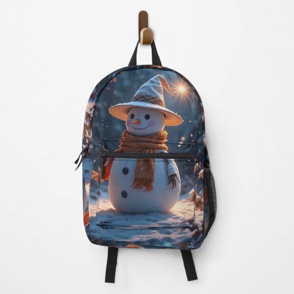Item preview, Whimsical Winter Snowman – Magical Night Forest Illustration designed and sold by PixelVibe782.