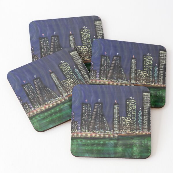 Item preview, Nocturnal Cityscape | Impressionist Digital Painting | Blurry Urban Landscape designed and sold by Keltoi-art.