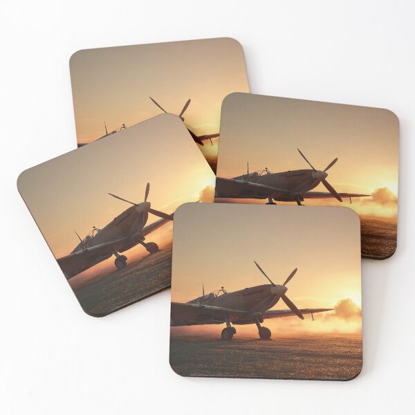Item preview, Fighter Command Airbase At Dawn with Morning Mist Rising designed and sold by Skyframe Aviation.