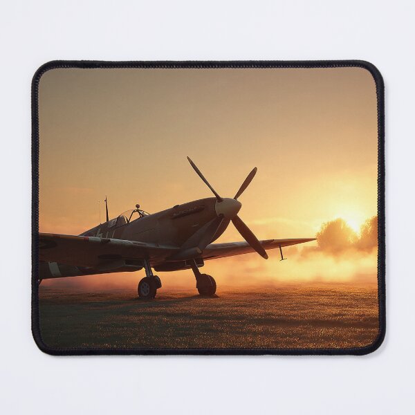 Item preview, Fighter Command Airbase At Dawn with Morning Mist Rising designed and sold by Skyframe Aviation.