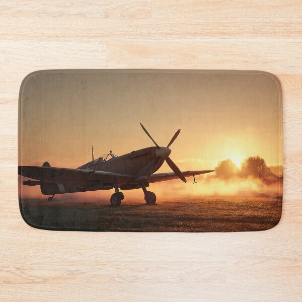 Item preview, Fighter Command Airbase At Dawn with Morning Mist Rising designed and sold by Skyframe Aviation.