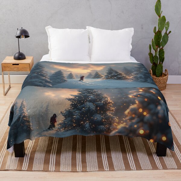 Item preview, Winter landscape with skier at dusk designed and sold by Mianku | Für das Leben.