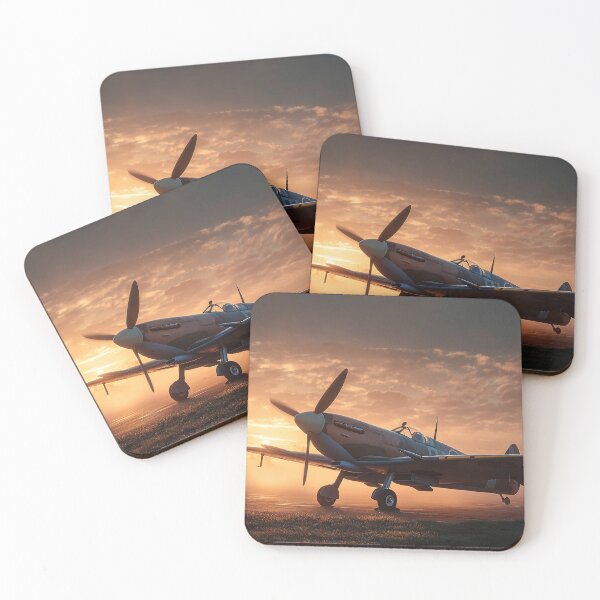 Item preview, British Fighter Command Base At Dawn with Aircraft Silhouetted designed and sold by Skyframe Aviation.