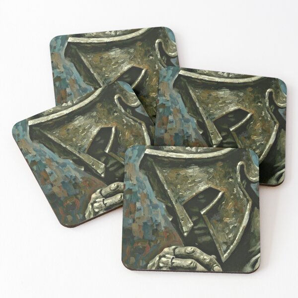 Item preview, Close-Up Spartan Greek Helmet and Hands Prayer Portrait Art designed and sold by Art's Diner.