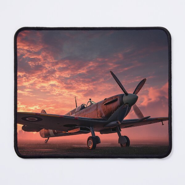 Item preview, WW2 RAF Fighter Airfield In Morning Light with Morning Mist Rising designed and sold by Skyframe Aviation.