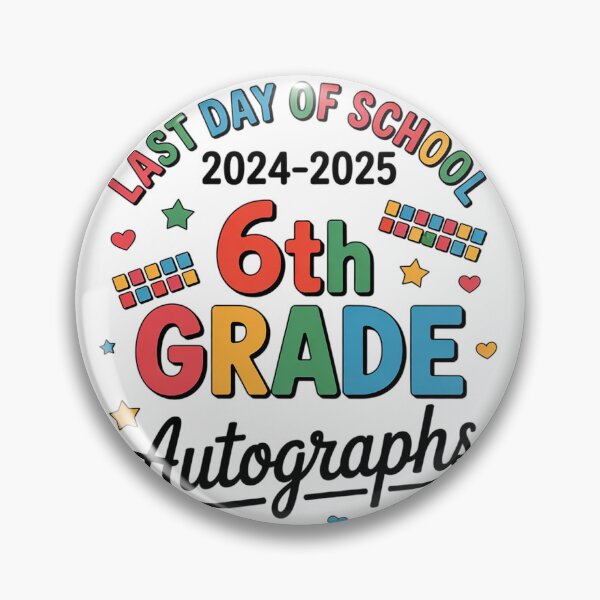 Item preview, Autograph 6th Grade Graduation Party 2025 Last Day Of School  designed and sold by lilLilaBatArt.