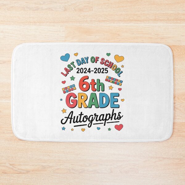 Item preview, Autograph 6th Grade Graduation Party 2025 Last Day Of School  designed and sold by lilLilaBatArt.