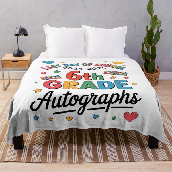 Item preview, Autograph 6th Grade Graduation Party 2025 Last Day Of School  designed and sold by lilLilaBatArt.
