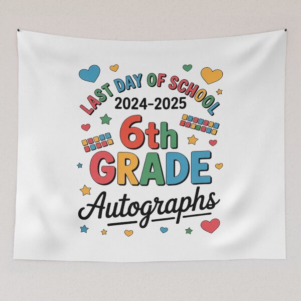 Item preview, Autograph 6th Grade Graduation Party 2025 Last Day Of School  designed and sold by lilLilaBatArt.