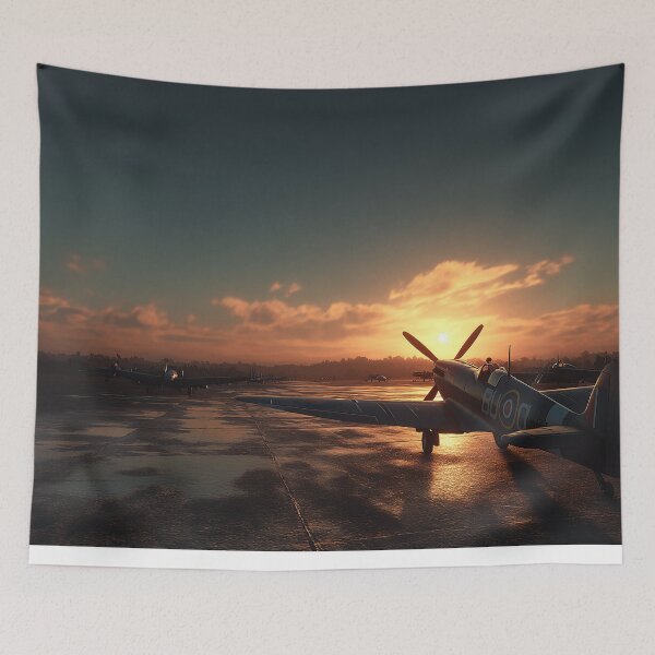 Item preview, British Fighter Command Base In Golden Dawn with Long Shadows designed and sold by Skyframe Aviation.