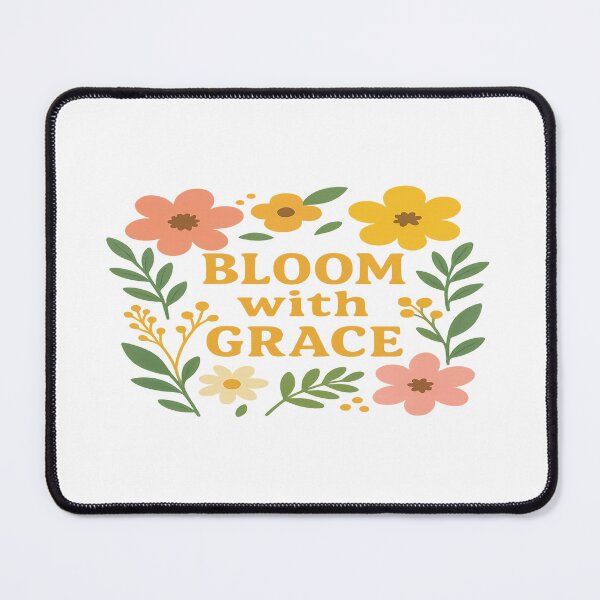 Item preview, Bloom With Grace – Aesthetic Floral Motivational Quote | Positive Vibes Tee | Trendy Botanical Design designed and sold by TrendMixDesigns.