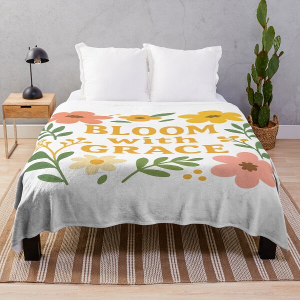 Item preview, Bloom With Grace – Aesthetic Floral Motivational Quote | Positive Vibes Tee | Trendy Botanical Design designed and sold by TrendMixDesigns.
