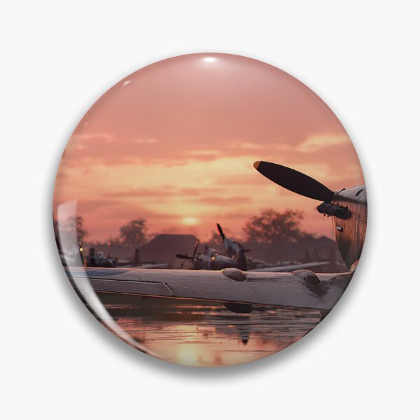 Item preview, Early Morning RAF Airfield In Early Haze with Spitfires Ready designed and sold by Skyframe Aviation.