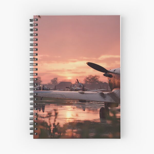 Item preview, Early Morning RAF Airfield In Early Haze with Spitfires Ready designed and sold by Skyframe Aviation.