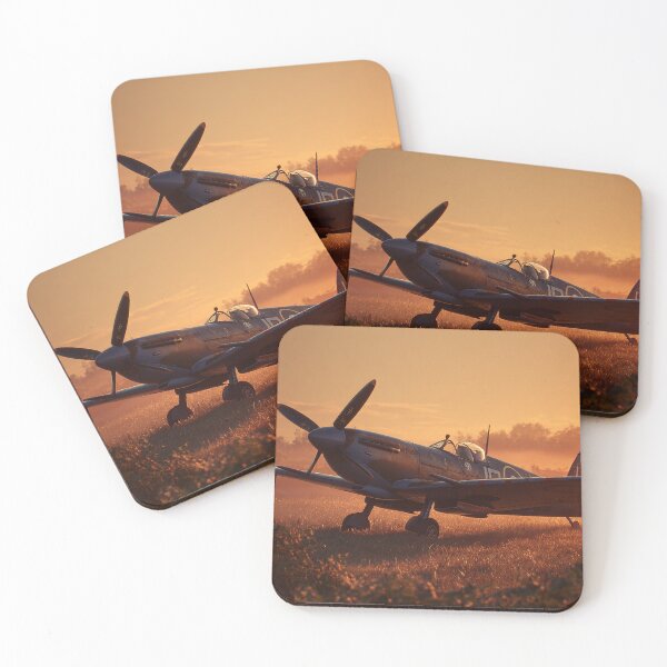 Item preview, Historic Fighter Base In Early Glow with Morning Mist Rising designed and sold by Skyframe Aviation.