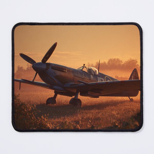 Item preview, Historic Fighter Base In Early Glow with Morning Mist Rising designed and sold by Skyframe Aviation.
