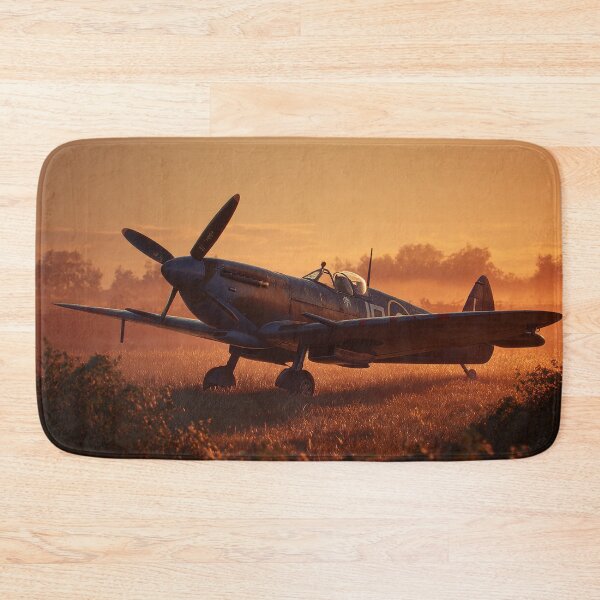 Item preview, Historic Fighter Base In Early Glow with Morning Mist Rising designed and sold by Skyframe Aviation.