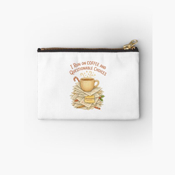 Item preview, I Run on Coffee and Questionable Choices | Funny Teacher Christmas Coffee | Grading Papers Humor Watercolor Design designed and sold by Just You Tee | Say It Loud, Wear It Proud.