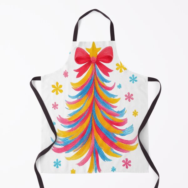 Item preview, Colorful Brushstroke Christmas Tree with Bow designed and sold by FOFANOS28.