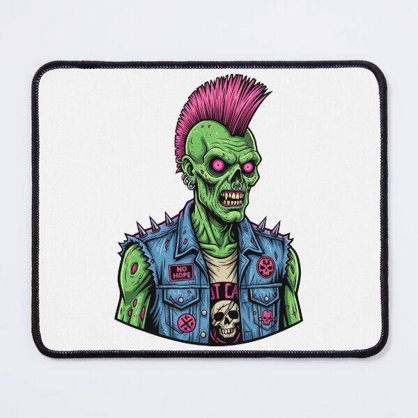 Item preview, Punk Zombie Mohawk – Retro Undead Rebel designed and sold by alfredodesign.
