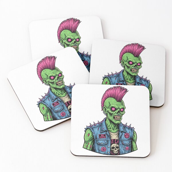Item preview, Punk Zombie Mohawk – Retro Undead Rebel designed and sold by alfredodesign.