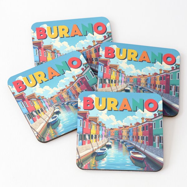 Item preview, Burano, Italy: Vintage-Style Painterly Travel Poster designed and sold by LSVart.