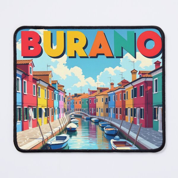 Item preview, Burano, Italy: Vintage-Style Painterly Travel Poster designed and sold by LSVart.