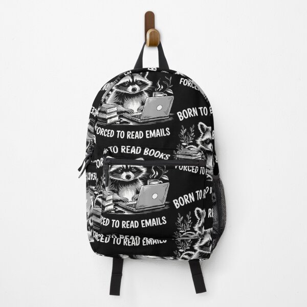Item preview, Born To Read Books Forced To Read Emails Bookish Racoon designed and sold by TaraLiliana.